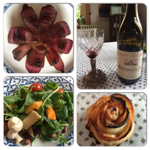 Smarrig tre-rätters med ett glas gott vin till - min make känner mig väl!