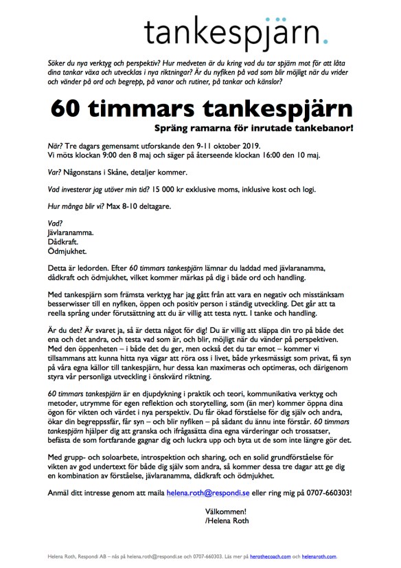 Tankespjärn 9-11OKT2019